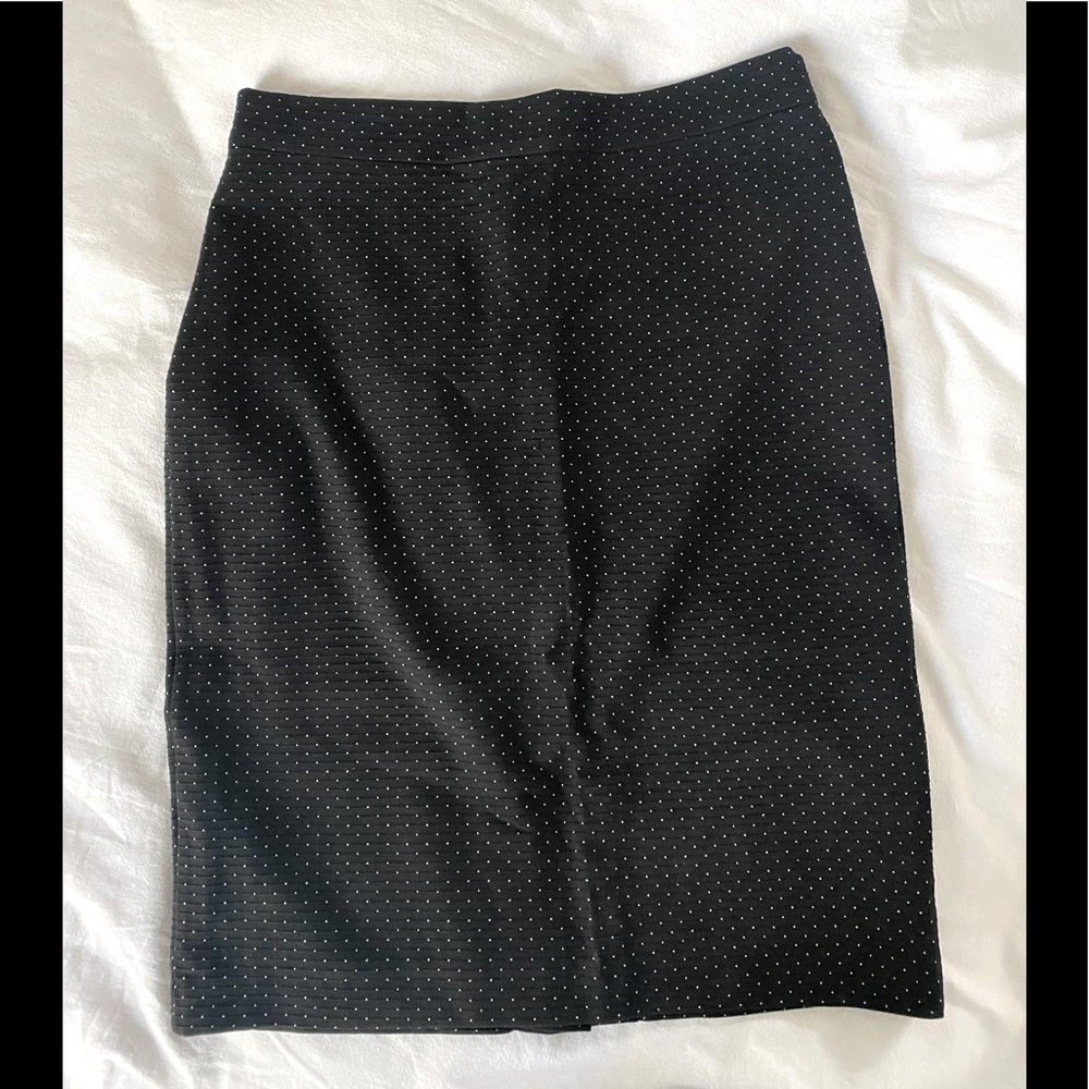 Banana Republic Stretch Pencil Skirt - Black Polka Dot
